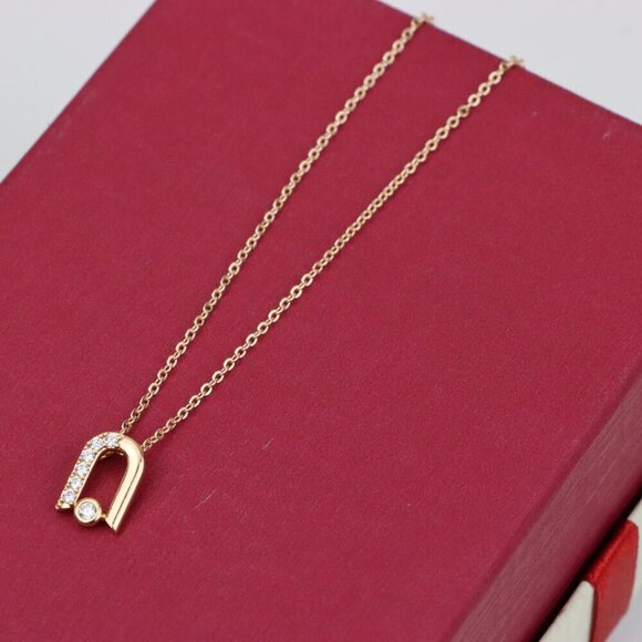 Elegant Rose Gold Necklace with Crystal Charm Chain, XPNL0410 - Picture 5 of 12